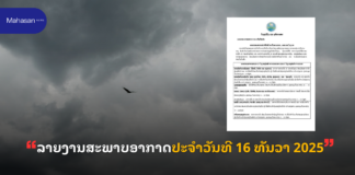 ລາຍງານສະພາບອາກາດປະຈໍາວັນທີ 16 ທັນວາ 2025