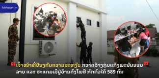 ເຈົ້າໜ້າທີ່ປ້ອງກັນຄວາມສະຫງົບ ກວາດລ້າງກຸ່ມແກ້ງພະນັນອອນລາຍ ແລະ ສະແກມເມີຢູ່ບ້ານດົງໂພສີ ກັກຕົວໄດ້ 589 ຄົນ